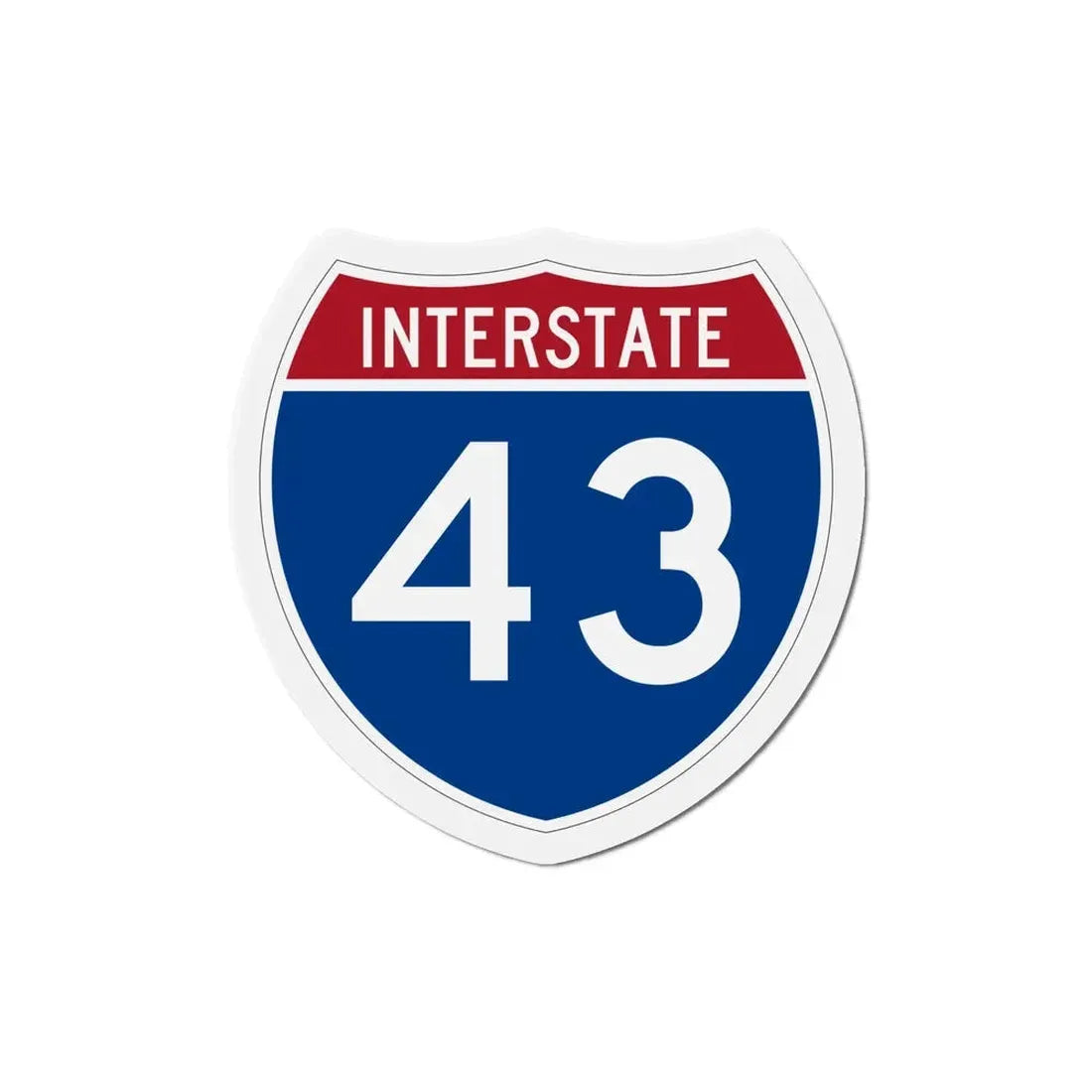 Interstate 43 (U.S. Highways) Refrigerator Magnet 6 Inch - The Sticker Space