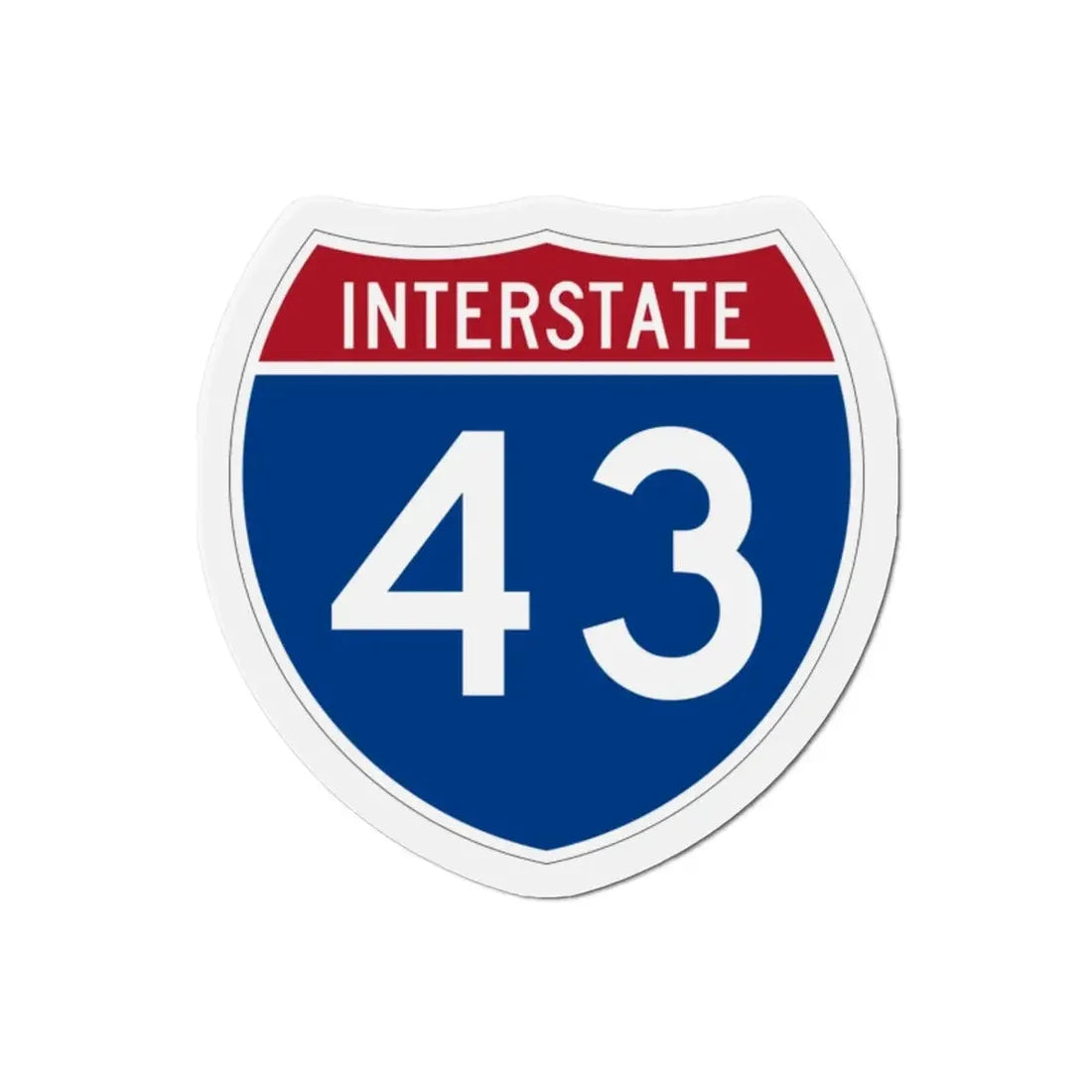 Interstate 43 (U.S. Highways) Refrigerator Magnet - The Sticker Space