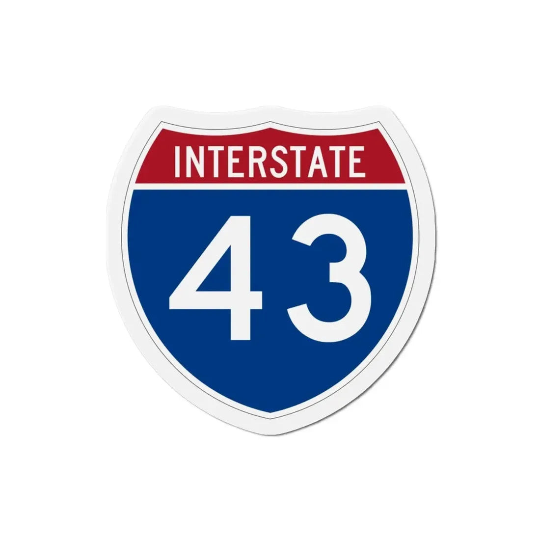 Interstate 43 (U.S. Highways) Refrigerator Magnet - The Sticker Space