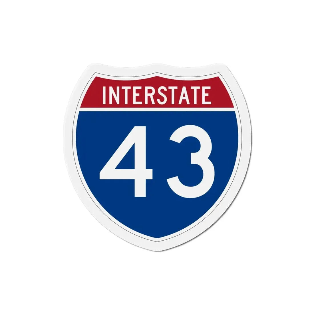 Interstate 43 (U.S. Highways) Refrigerator Magnet - The Sticker Space