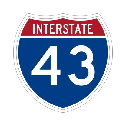Interstate 43 (U.S. Highways) STICKER Vinyl Die-Cut Decal 4 Inch - The Sticker Space
