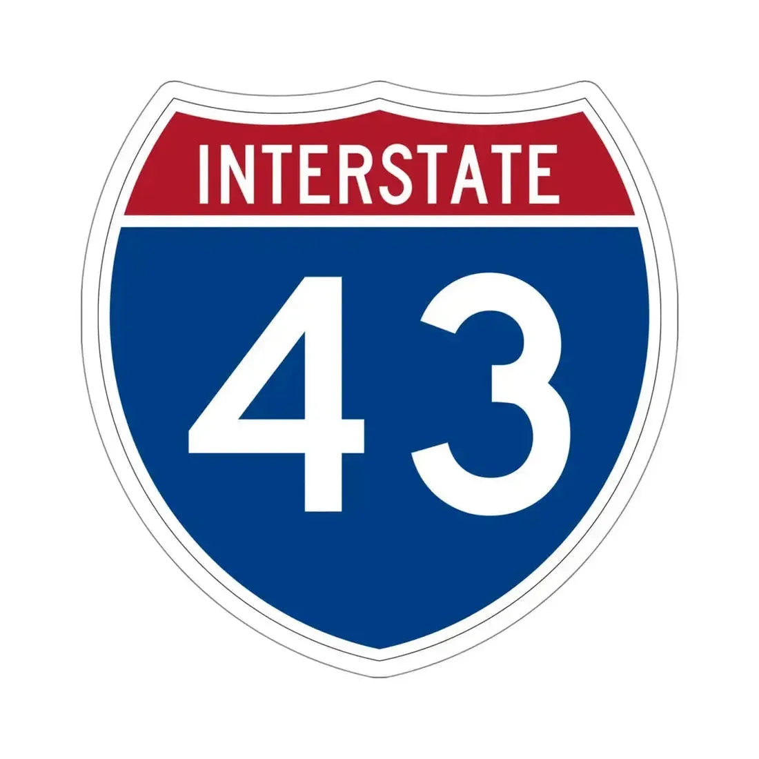 Interstate 43 (U.S. Highways) STICKER Vinyl Die-Cut Decal 5 Inch - The Sticker Space