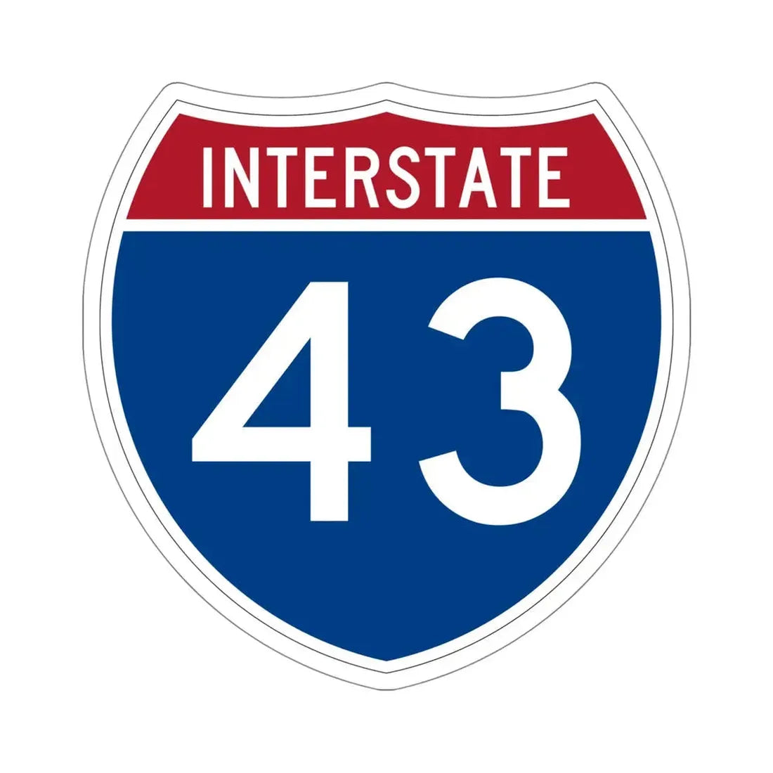 Interstate 43 (U.S. Highways) STICKER Vinyl Die-Cut Decal 5 Inch - The Sticker Space