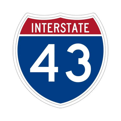 Interstate 43 (U.S. Highways) STICKER Vinyl Die-Cut Decal 6 Inch - The Sticker Space