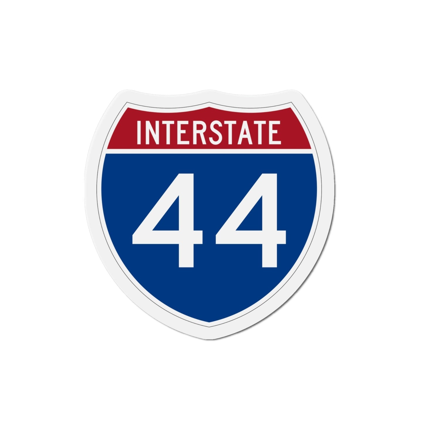 Interstate 44 (U.S. Highways) Die-Cut Magnet-4 Inch-The Sticker Space