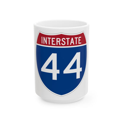 Interstate 44 (U.S. Highways) White Coffee Mug-15oz-The Sticker Space