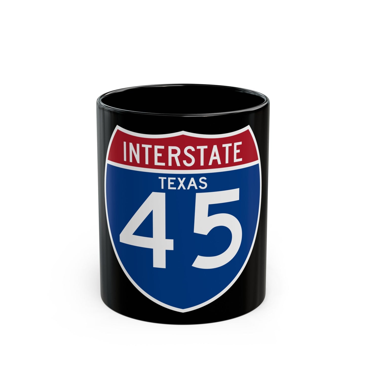 Interstate 45 (U.S. Highways) Black Coffee Mug-11oz-The Sticker Space