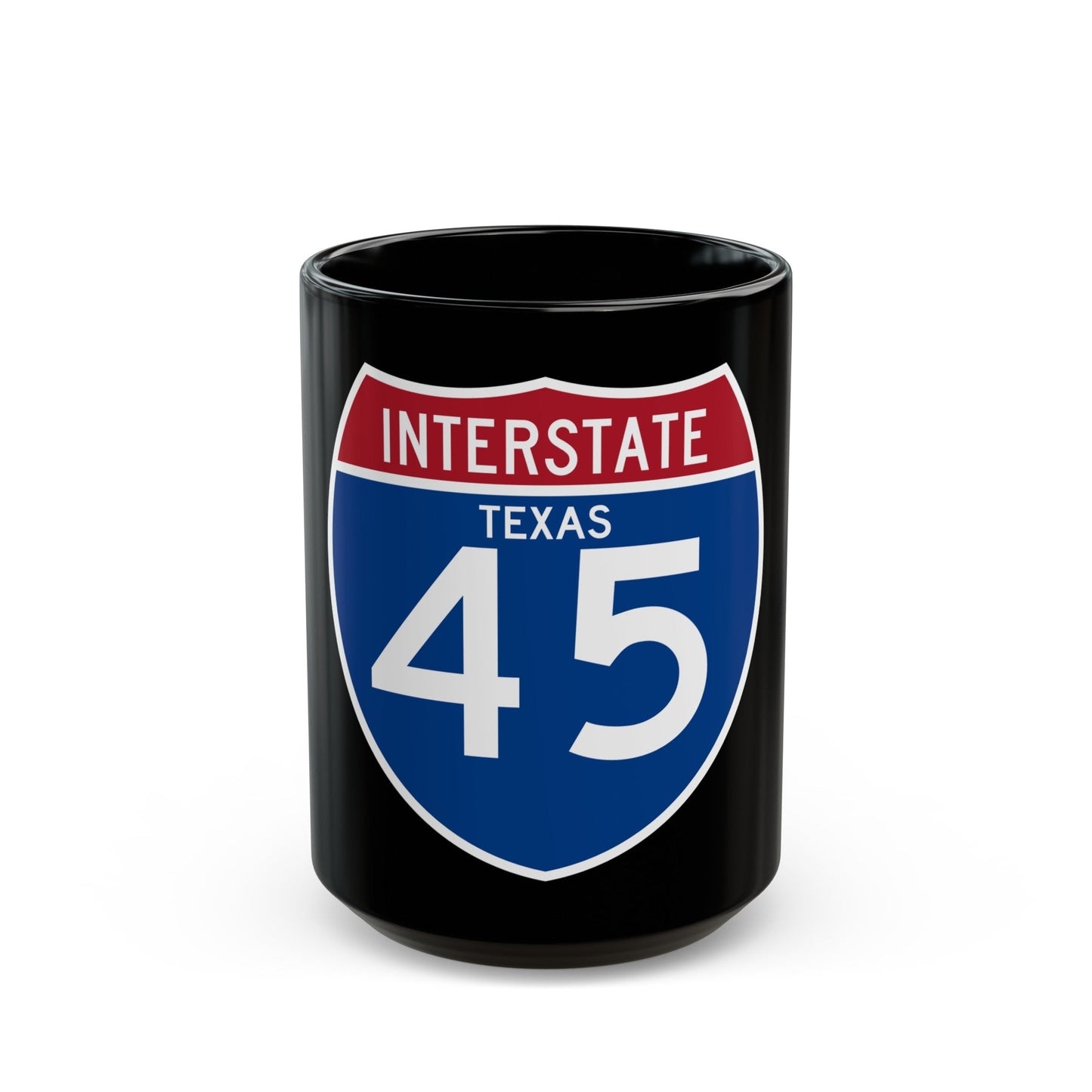 Interstate 45 (U.S. Highways) Black Coffee Mug-15oz-The Sticker Space