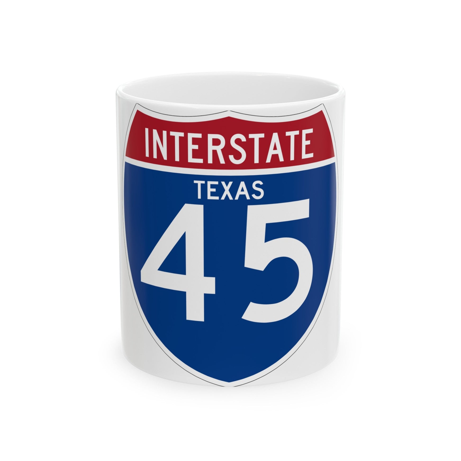 Interstate 45 (U.S. Highways) White Coffee Mug-11oz-The Sticker Space