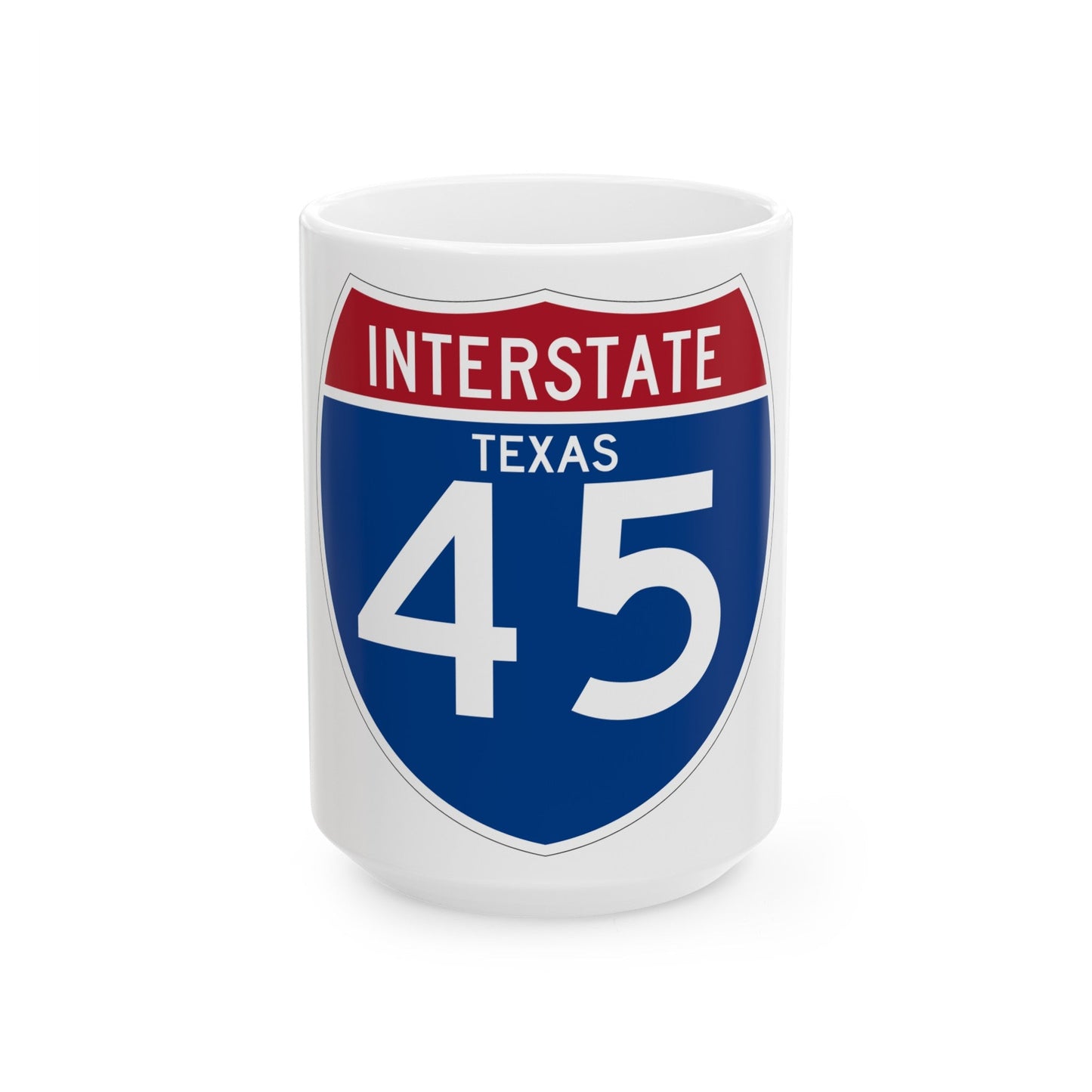 Interstate 45 (U.S. Highways) White Coffee Mug-15oz-The Sticker Space