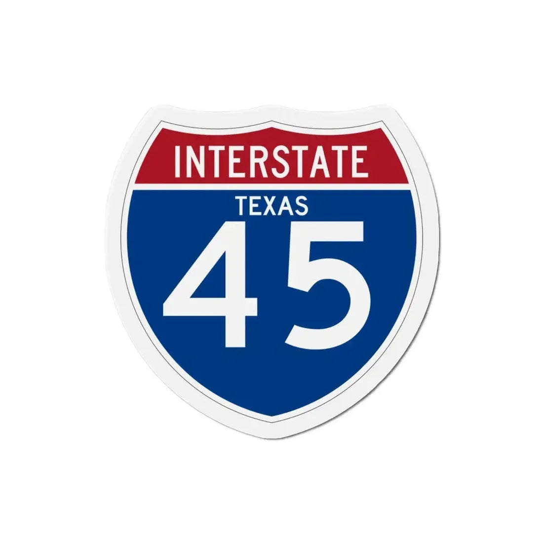 Interstate 45 (U.S. Highways) Refrigerator Magnet 3 Inch - The Sticker Space
