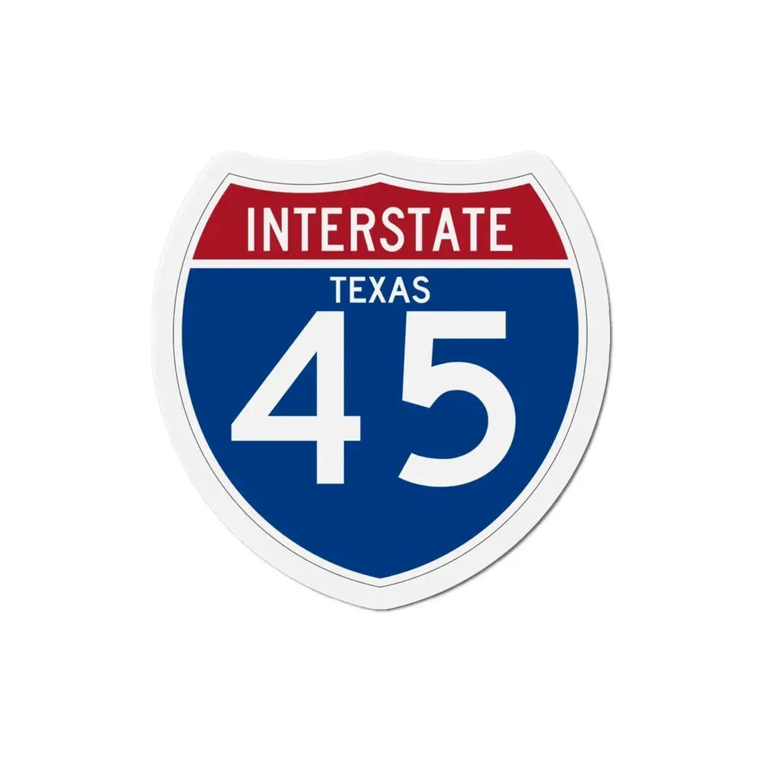 Interstate 45 (U.S. Highways) Refrigerator Magnet 4 Inch - The Sticker Space