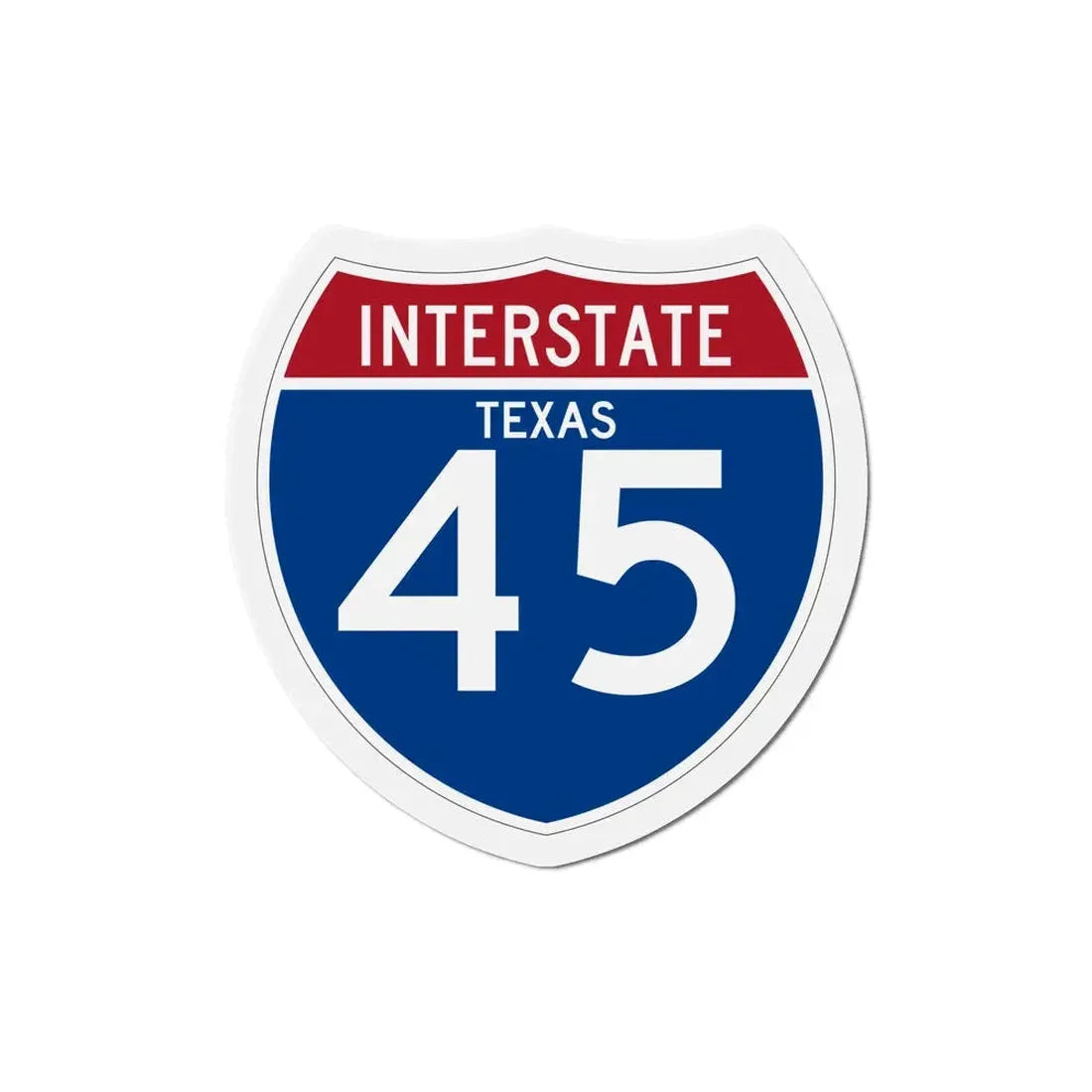 Interstate 45 (U.S. Highways) Refrigerator Magnet 6 Inch - The Sticker Space