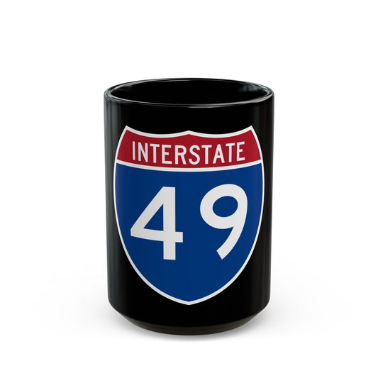 Interstate 49 (U.S. Highways) Black Coffee Mug-15oz-The Sticker Space