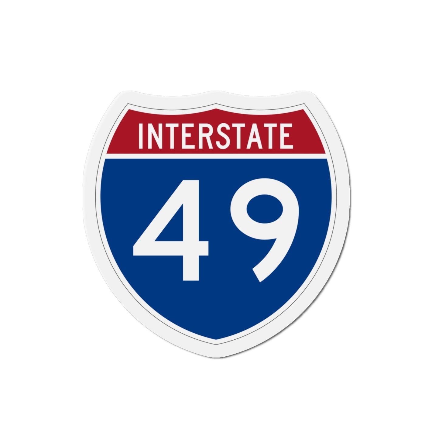 Interstate 49 (U.S. Highways) Die-Cut Magnet-3 Inch-The Sticker Space