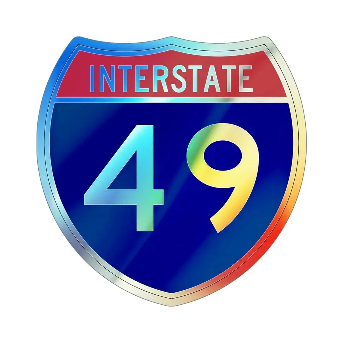 Interstate 49 (U.S. Highways) Holographic STICKER Die-Cut Vinyl Decal 6 Inch Holographic - The Sticker Space