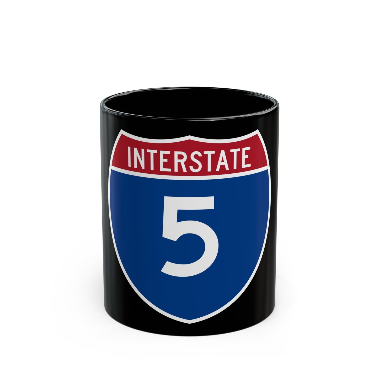 Interstate 5 (U.S. Highways) Black Coffee Mug-11oz-The Sticker Space