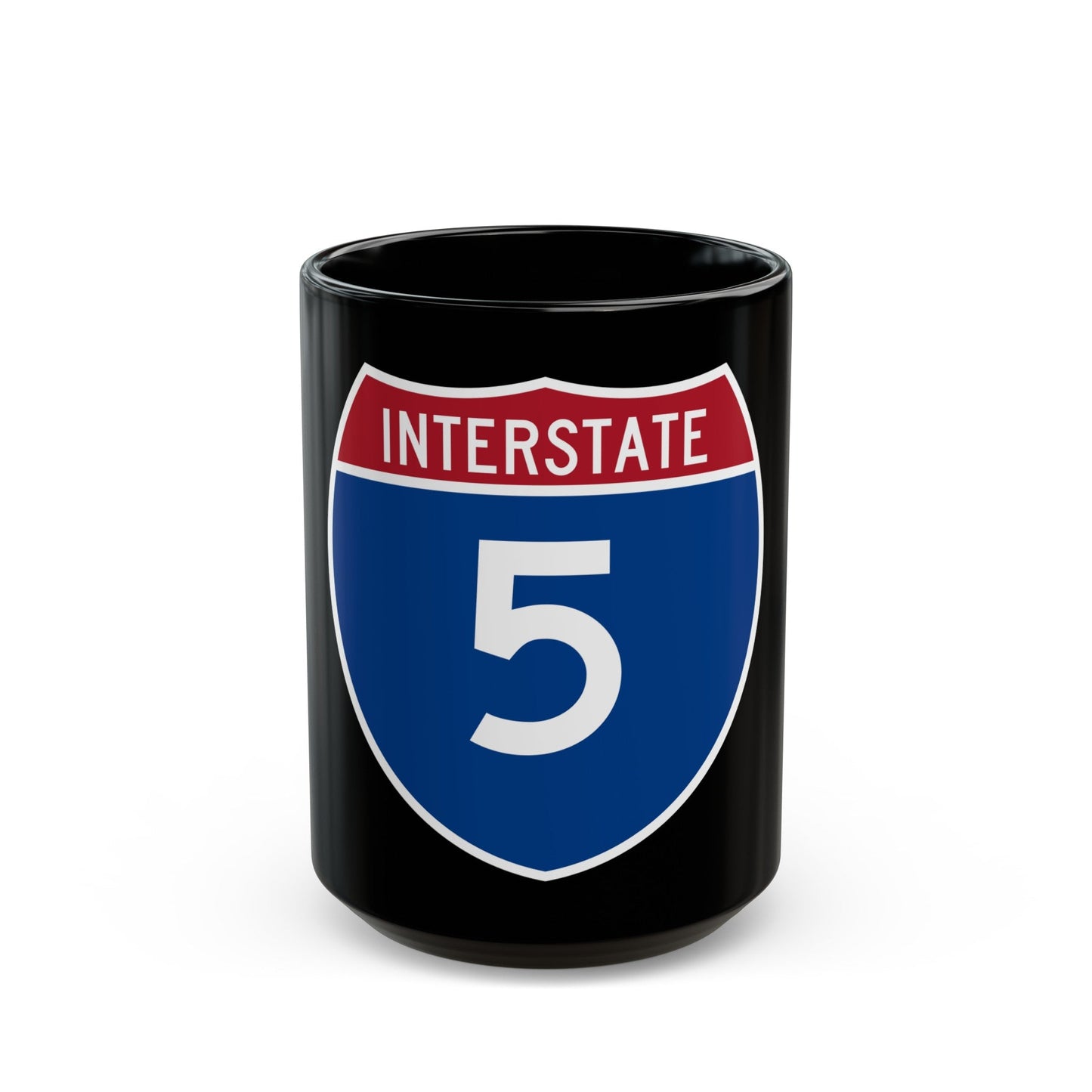 Interstate 5 (U.S. Highways) Black Coffee Mug-15oz-The Sticker Space