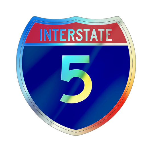 Interstate 5 (U.S. Highways) Holographic STICKER Die-Cut Vinyl Decal-6 Inch-The Sticker Space