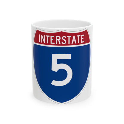 Interstate 5 (U.S. Highways) White Coffee Mug-11oz-The Sticker Space