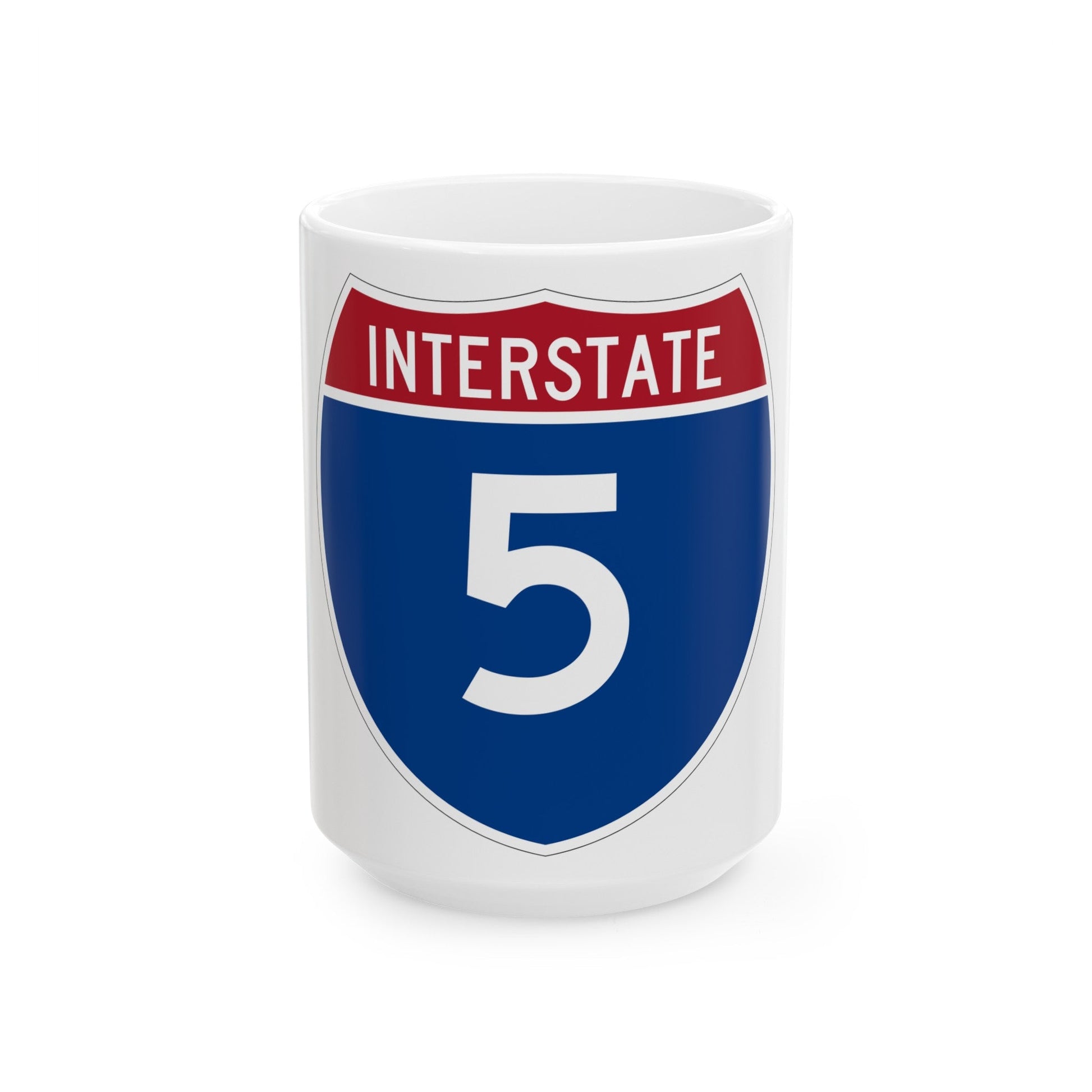 Interstate 5 (U.S. Highways) White Coffee Mug-15oz-The Sticker Space