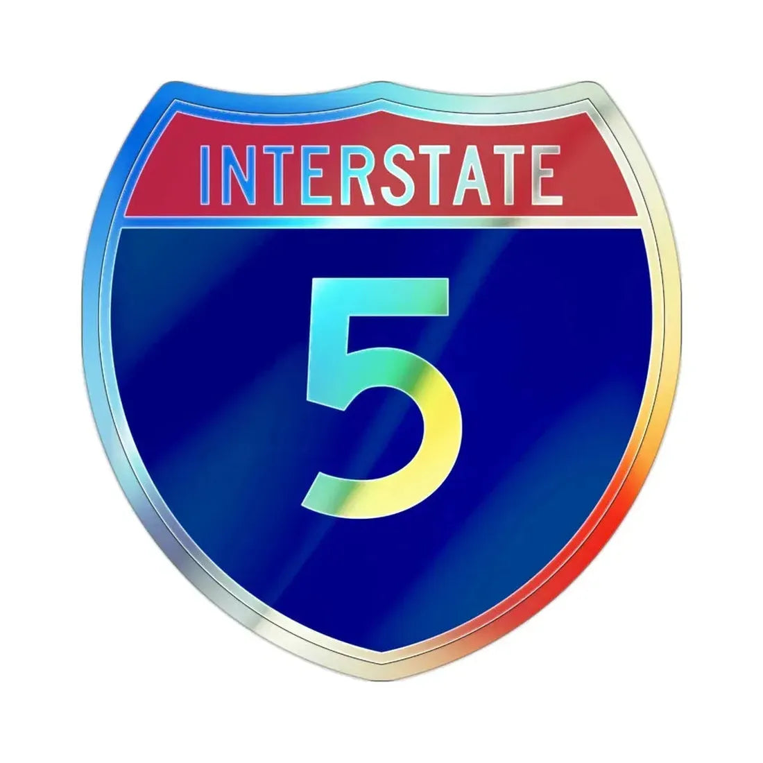 Interstate 5 (U.S. Highways) Holographic STICKER Die-Cut Vinyl Decal 2 Inch Holographic - The Sticker Space