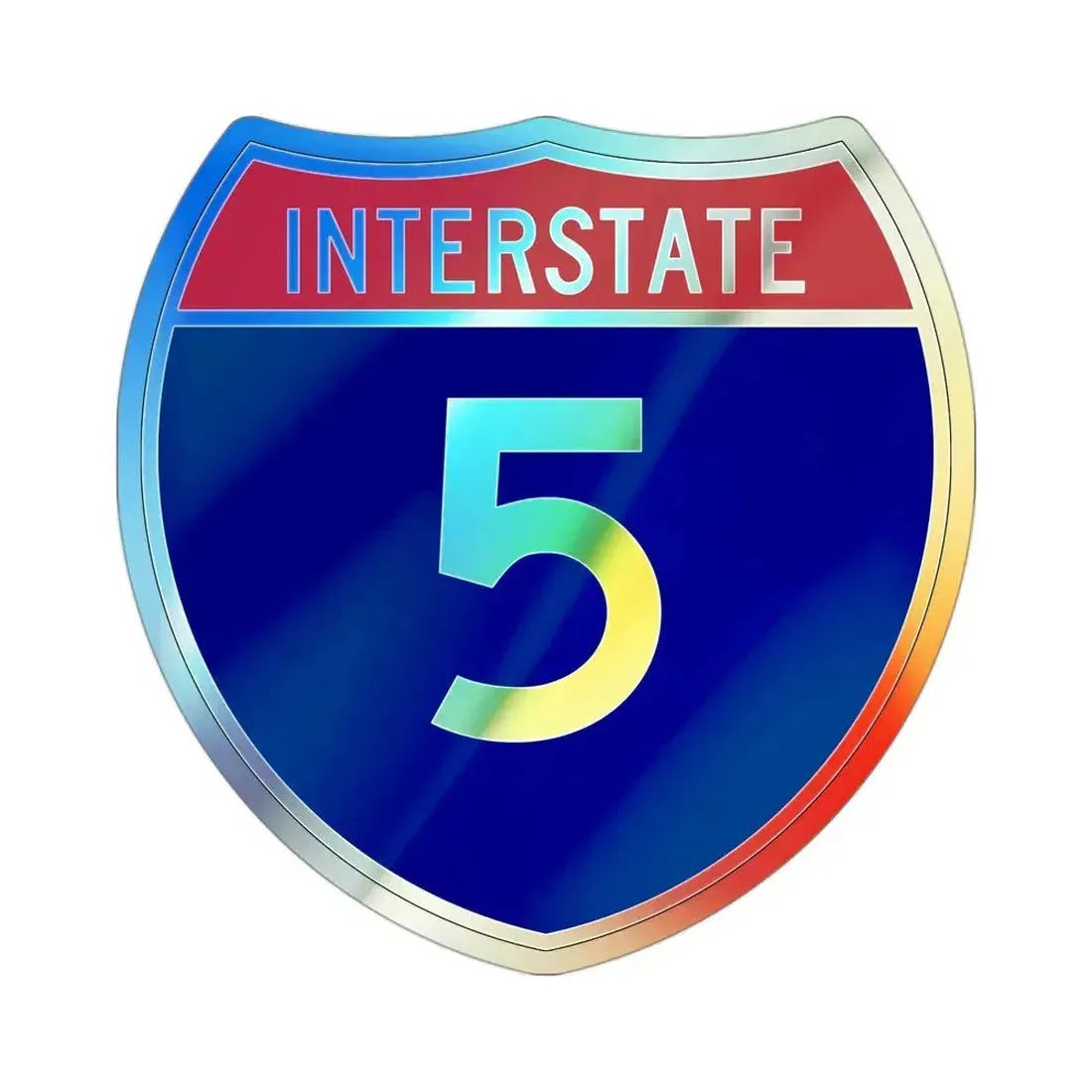 Interstate 5 (U.S. Highways) Holographic STICKER Die-Cut Vinyl Decal 3 Inch Holographic - The Sticker Space