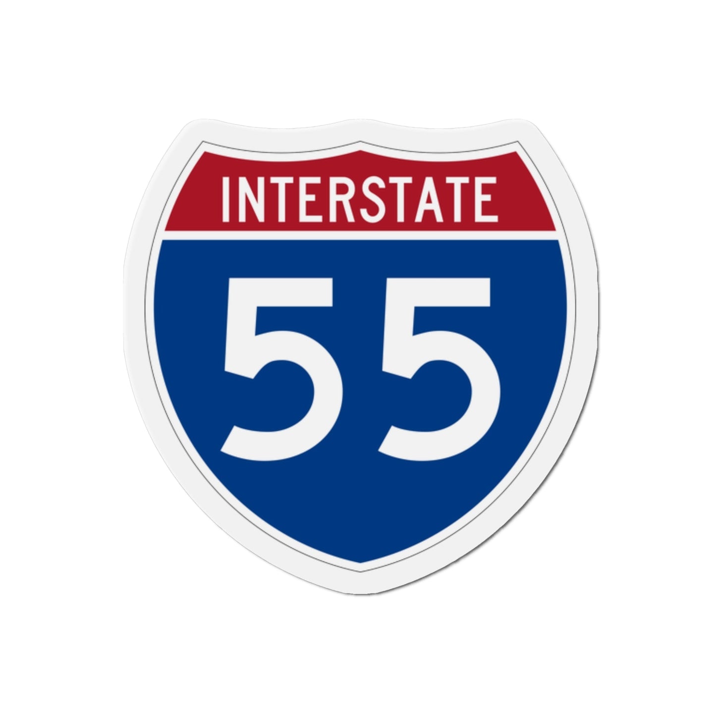 Interstate 55 (U.S. Highways) Die-Cut Magnet-2 Inch-The Sticker Space