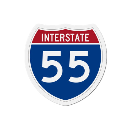 Interstate 55 (U.S. Highways) Die-Cut Magnet-3 Inch-The Sticker Space