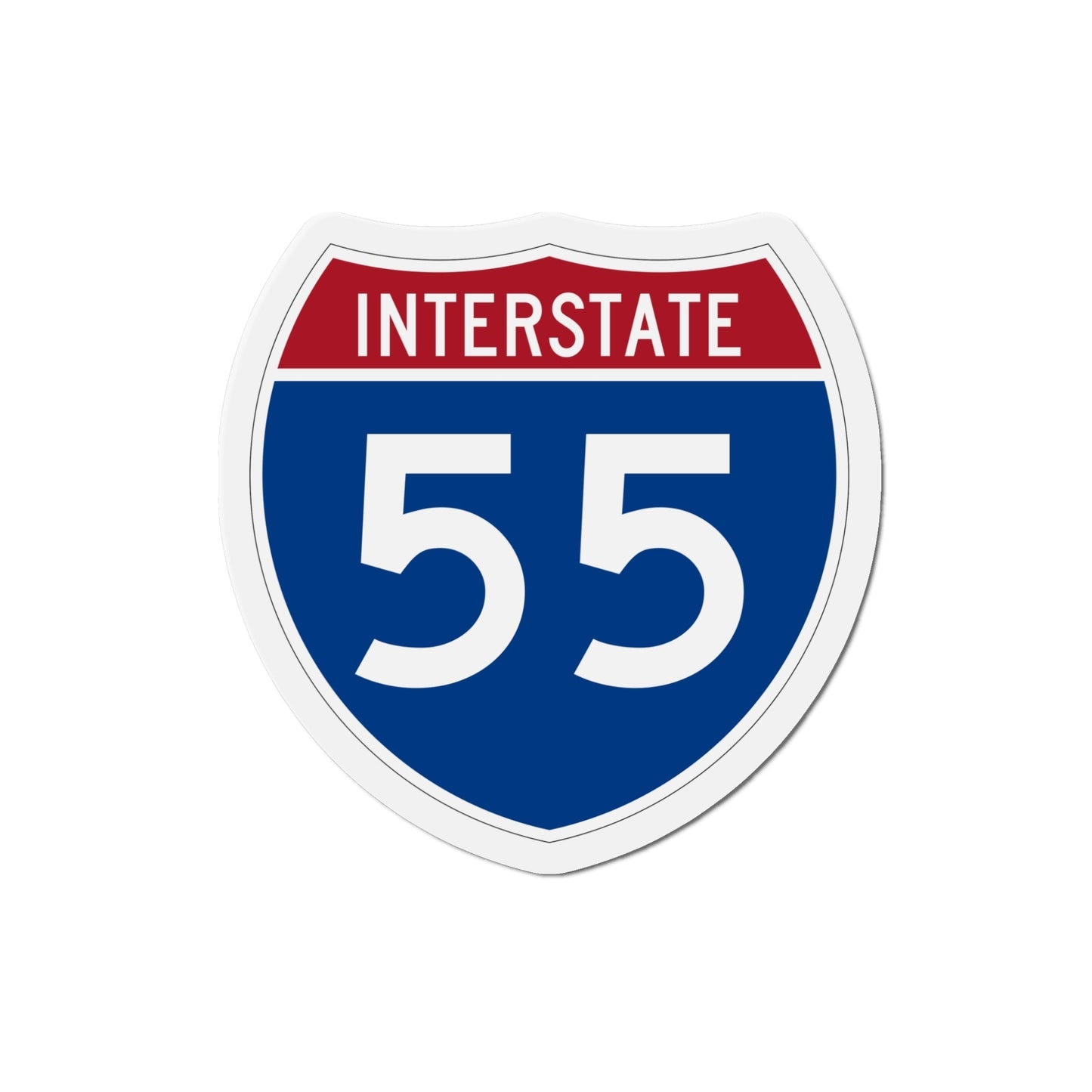 Interstate 55 (U.S. Highways) Die-Cut Magnet-5 Inch-The Sticker Space