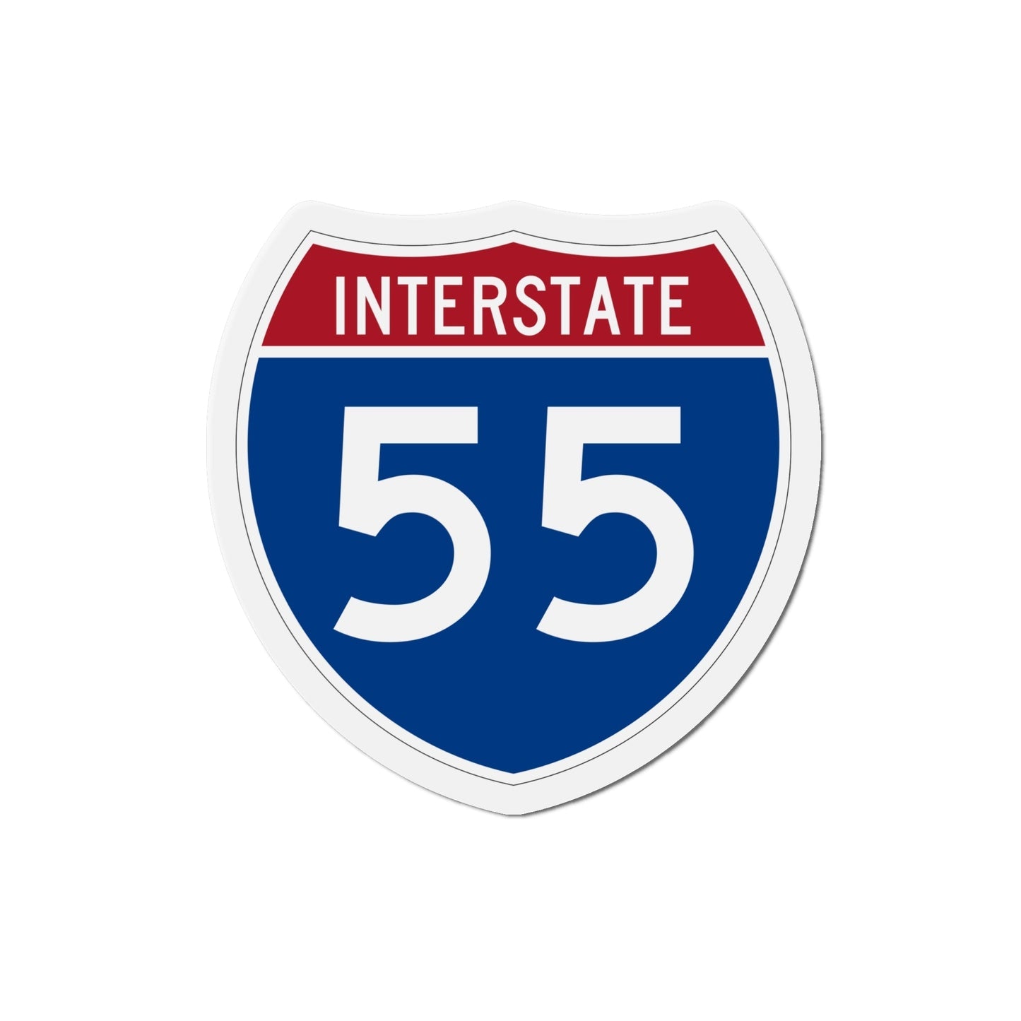 Interstate 55 (U.S. Highways) Die-Cut Magnet-6 Inch-The Sticker Space