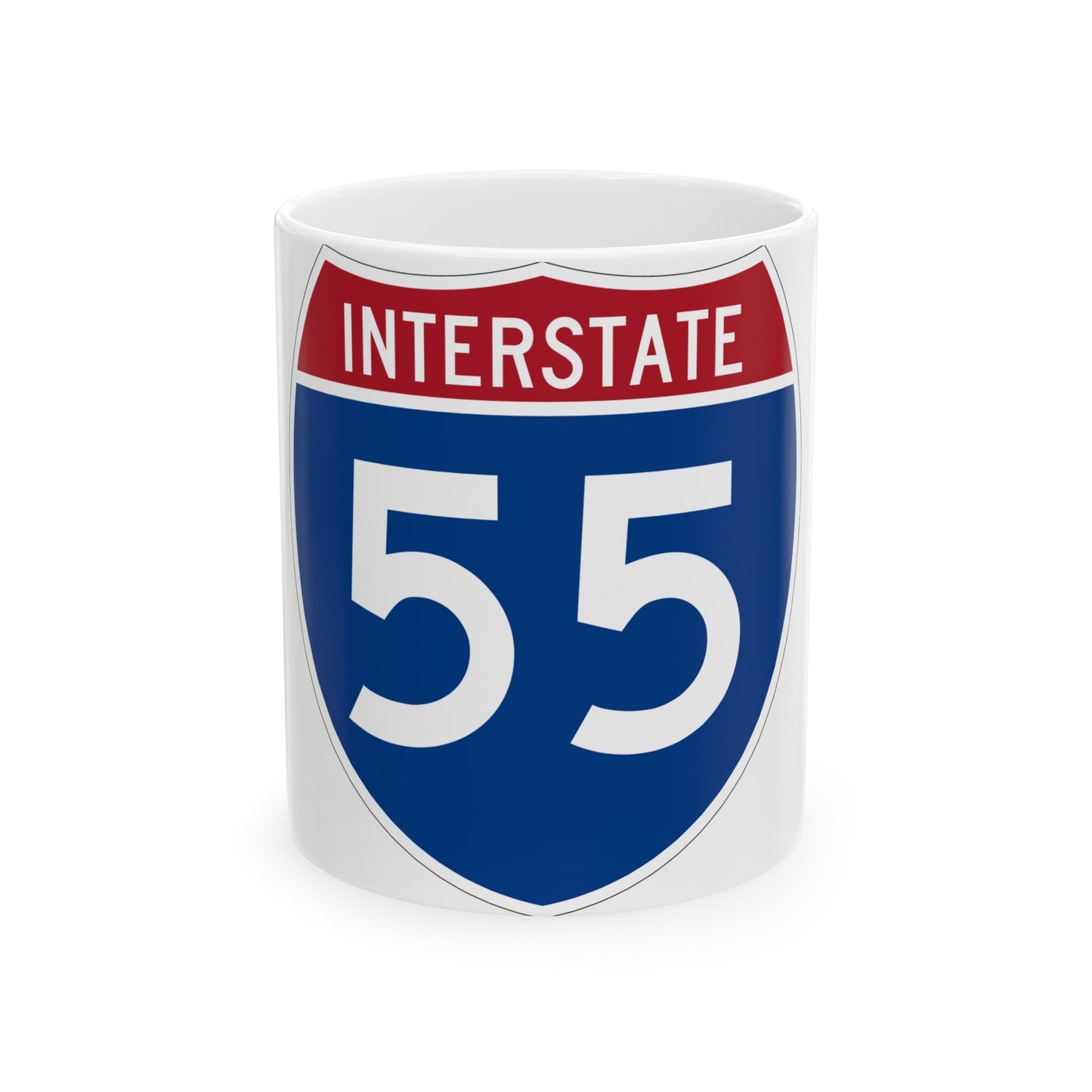 Interstate 55 (U.S. Highways) White Coffee Mug-11oz-The Sticker Space
