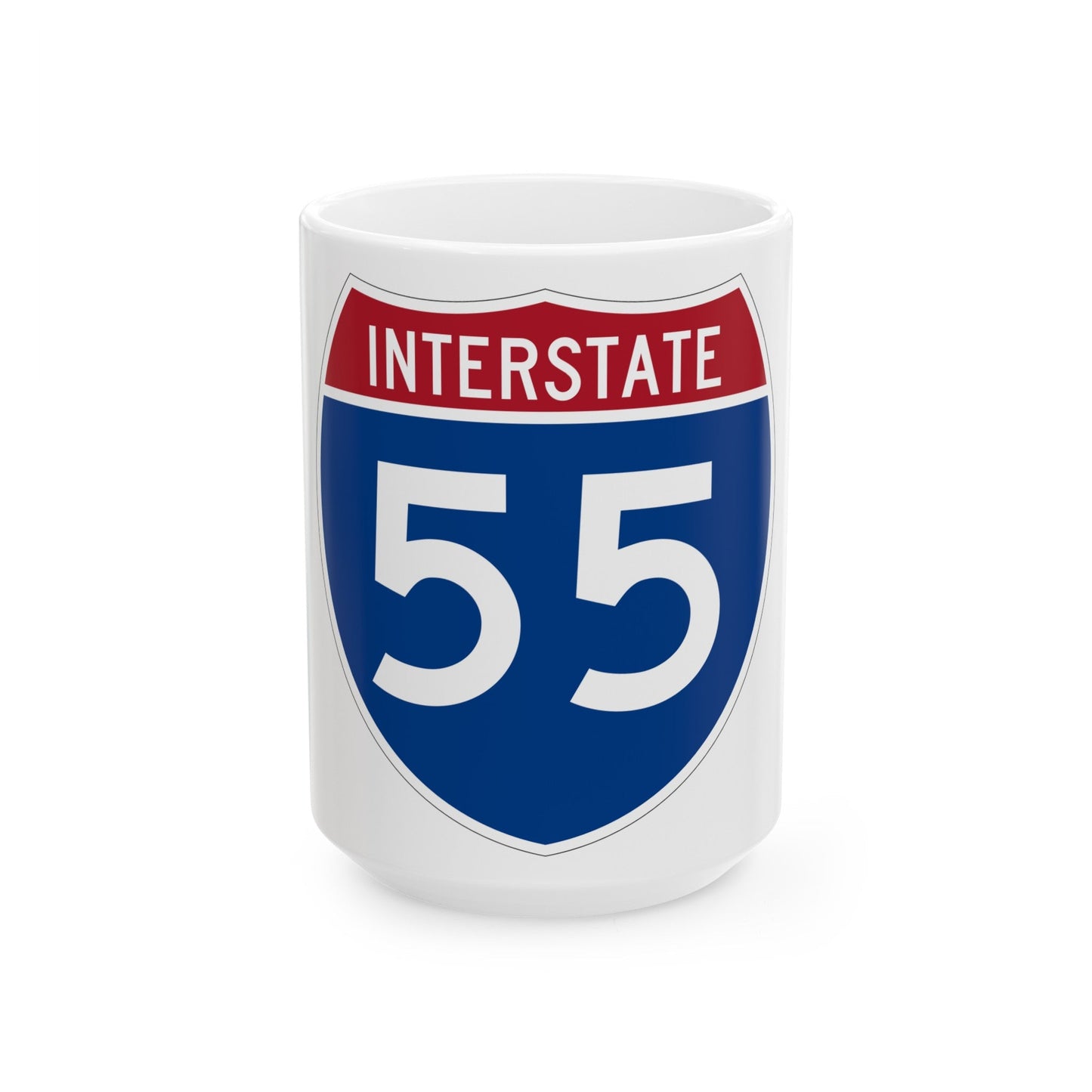 Interstate 55 (U.S. Highways) White Coffee Mug-15oz-The Sticker Space