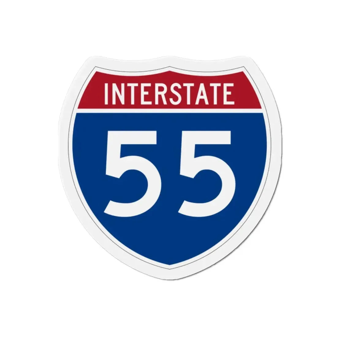 Interstate 55 (U.S. Highways) Refrigerator Magnet 2 Inch - The Sticker Space