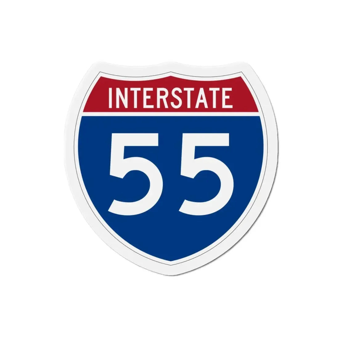 Interstate 55 (U.S. Highways) Refrigerator Magnet 3 Inch - The Sticker Space