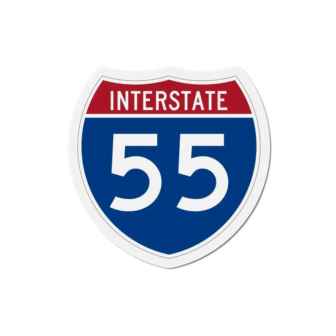 Interstate 55 (U.S. Highways) Refrigerator Magnet 6 Inch - The Sticker Space