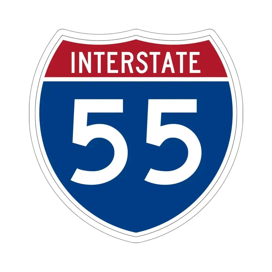 Interstate 55 (U.S. Highways) STICKER Vinyl Die-Cut Decal 5 Inch - The Sticker Space