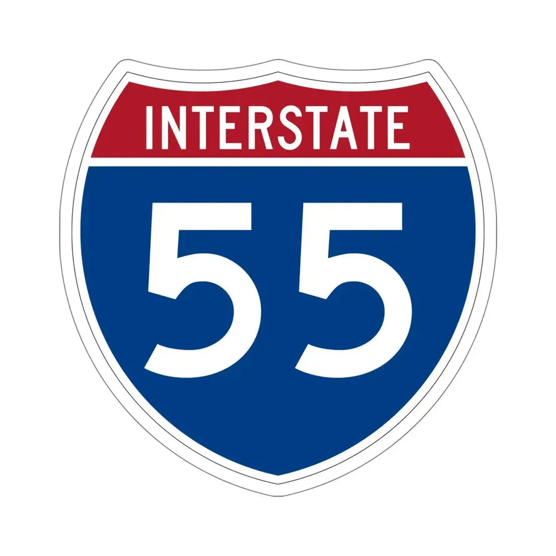 Interstate 55 (U.S. Highways) STICKER Vinyl Die-Cut Decal 6 Inch - The Sticker Space