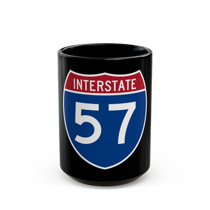 Interstate 57 (U.S. Highways) Black Coffee Mug-15oz-The Sticker Space