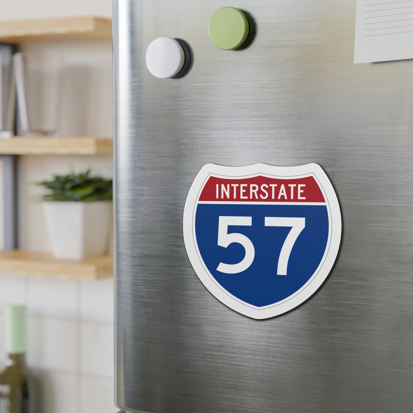 Interstate 57 (U.S. Highways) Die-Cut Magnet-The Sticker Space