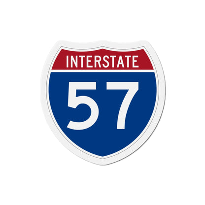 Interstate 57 (U.S. Highways) Die-Cut Magnet-3 Inch-The Sticker Space