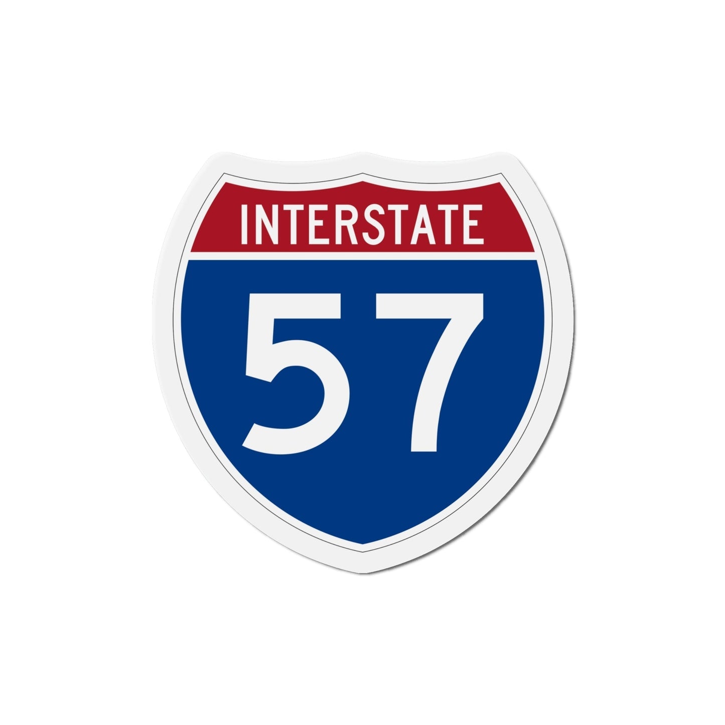 Interstate 57 (U.S. Highways) Die-Cut Magnet-6 Inch-The Sticker Space