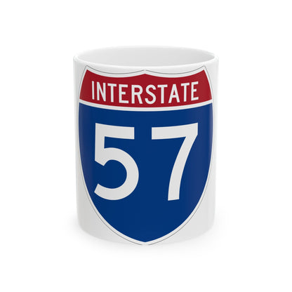 Interstate 57 (U.S. Highways) White Coffee Mug-11oz-The Sticker Space