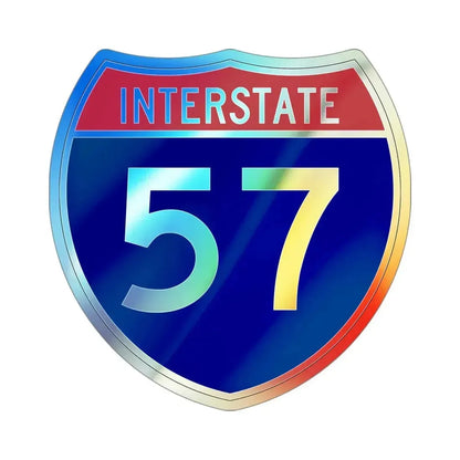 Interstate 57 (U.S. Highways) Holographic STICKER Die-Cut Vinyl Decal 4 Inch Holographic - The Sticker Space