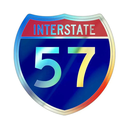 Interstate 57 (U.S. Highways) Holographic STICKER Die-Cut Vinyl Decal 6 Inch Holographic - The Sticker Space