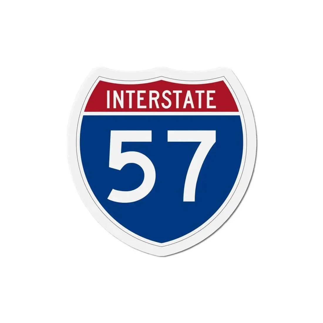 Interstate 57 (U.S. Highways) Refrigerator Magnet 5 Inch - The Sticker Space