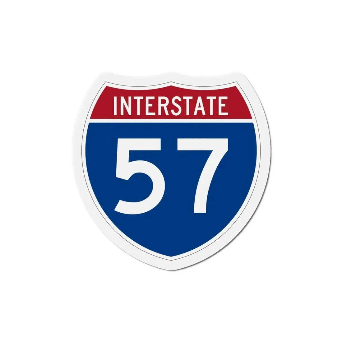 Interstate 57 (U.S. Highways) Refrigerator Magnet - The Sticker Space