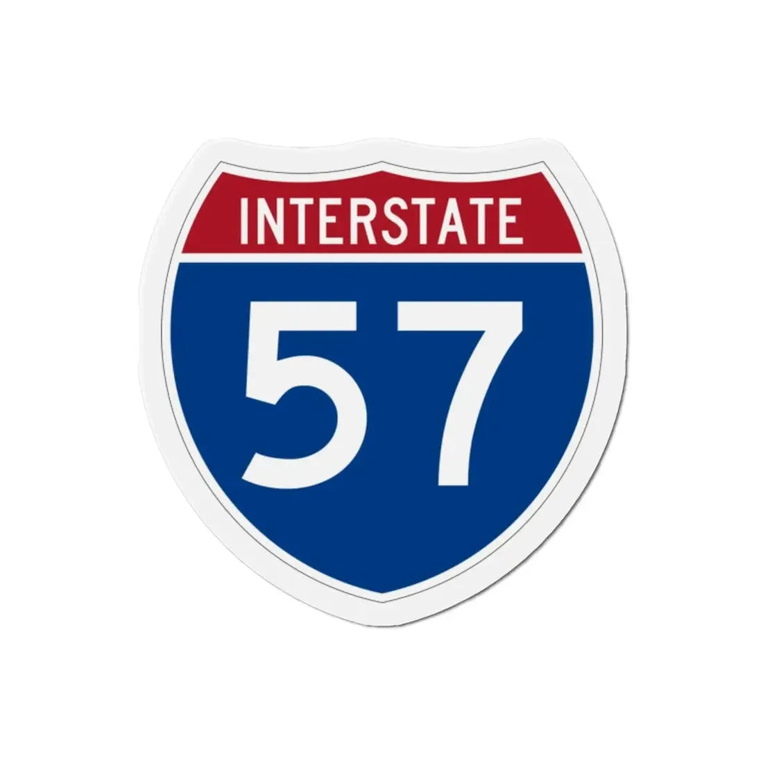 Interstate 57 (U.S. Highways) Refrigerator Magnet - The Sticker Space