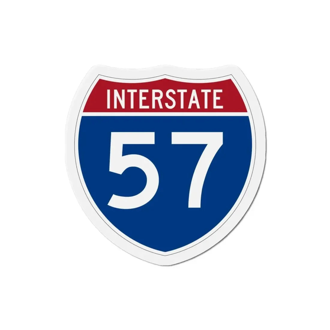 Interstate 57 (U.S. Highways) Refrigerator Magnet - The Sticker Space