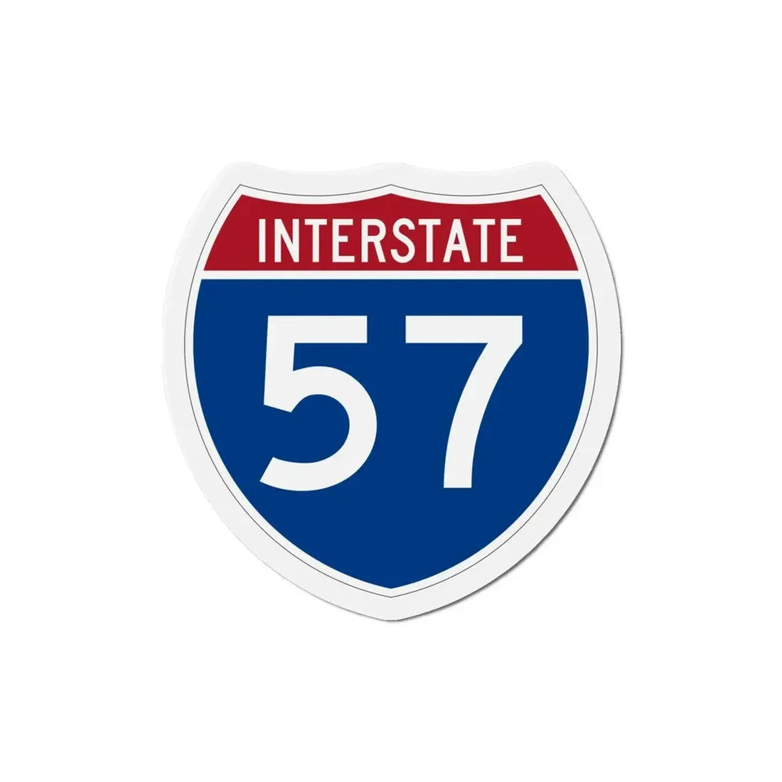 Interstate 57 (U.S. Highways) Refrigerator Magnet - The Sticker Space